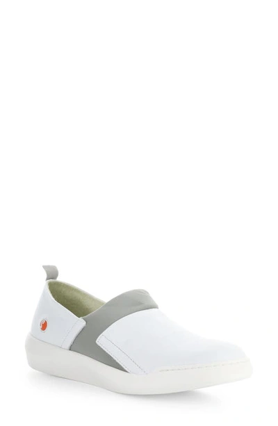 Softinos By Fly London Baju Slip-on Sneaker In White/grey Smooth