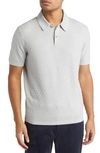 Ted Baker Mahana Stitched Short Sleeve Polo Sweater In Light Grey