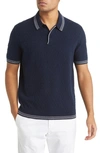 Ted Baker Mahana Stitched Short Sleeve Polo Sweater In Navy