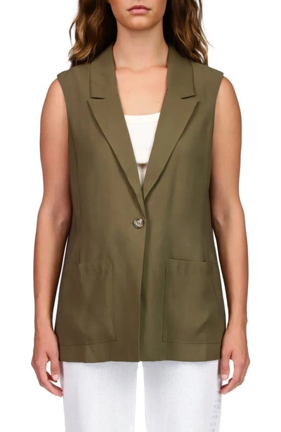 Sanctuary One-button Vest In Mossy Green