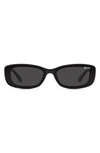 Quay Vibe Check 35mm Polarized Small Square Sunglasses In Black/ Black Polarized