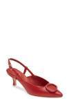 Beautiisoles Amber Slingback Pointed Toe Pump In Red