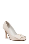 Beautiisoles Gioanna Pump In White Fabric/ Leather