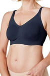 Bravado Designs Body Silk Seamless Recycled Nylon Blend Wireless Maternity/nursing Bra In Navy