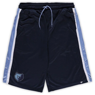 Fanatics Branded Navy Memphis Grizzlies Big & Tall Referee Iconic Mesh Shorts