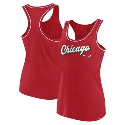 Fanatics Branded Red Chicago Bulls Wordmark Logo Racerback Tank Top