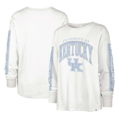 47 ' Cream Kentucky Wildcats Statement Soa 3-hit Long Sleeve T-shirt In White