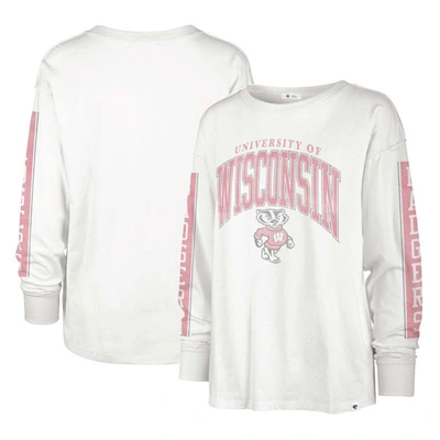 47 ' Cream Wisconsin Badgers Statement Soa 3-hit Long Sleeve T-shirt In White