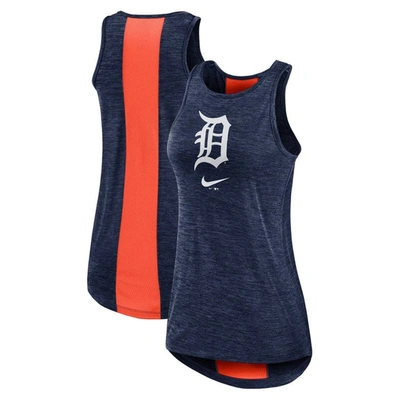 Nike Navy Detroit Tigers Right Mix High Neck Tank Top