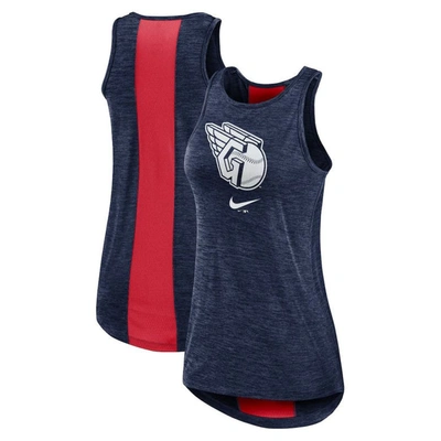 Nike Navy Cleveland Guardians Right Mix High Neck Tank Top