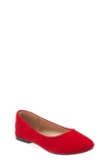 Dream Pairs Kids' Ballerina Flat In Red/ Suede