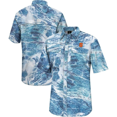 Colosseum Blue Syracuse Orange Realtree Aspect Charter Full-button Fishing Shirt