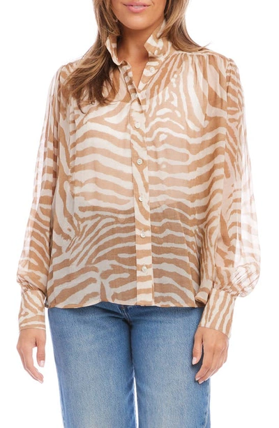 Fifteen Twenty Zebra Print Button-up Shirt
