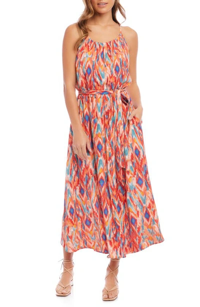 Fifteen Twenty Geo Print Belted Maxi Dress