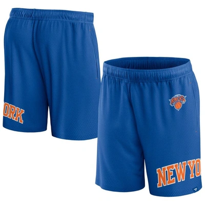 Fanatics Branded Blue New York Knicks Free Throw Mesh Shorts
