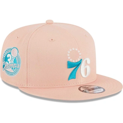 New Era Pink Philadelphia 76ers Sky Aqua Undervisor 9fifty Snapback Hat