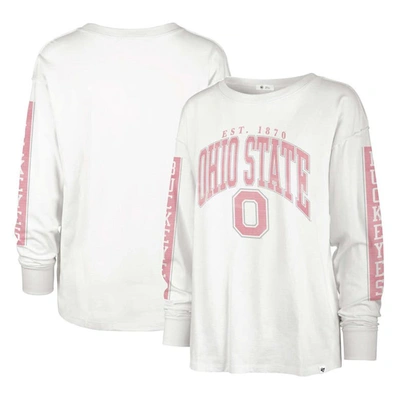 47 ' Cream Ohio State Buckeyes Statement Soa 3-hit Long Sleeve T-shirt In White