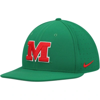 Nike Green Ole Miss Rebels Aero True Baseball Performance Fitted Hat
