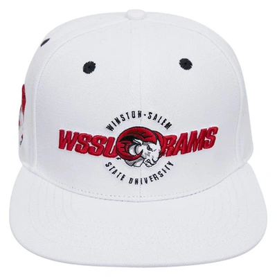 Pro Standard White Winston Salem Rams Evergreen Wool Snapback Hat