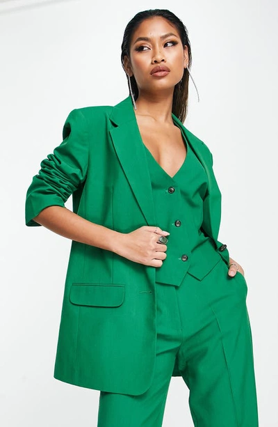 Asos Design Oversize Suit Blazer In Medium Green