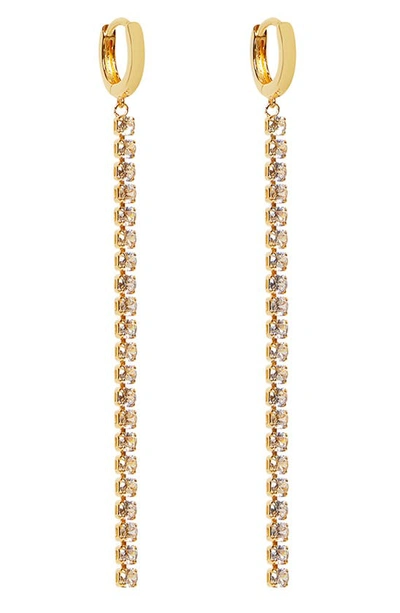 Argento Vivo Cubic Zirconia Tennis Drop Huggie Hoop Earrings In Gold