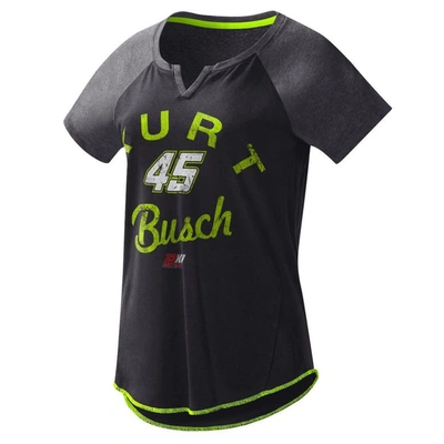 G-iii 4her By Carl Banks Black Kurt Busch Grand Slam Tri-blend Notch V-neck T-shirt