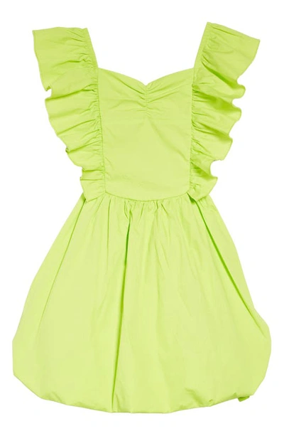 Love, Nickie Lew Kids' Ruffle Bubble Hem Dress In Lime