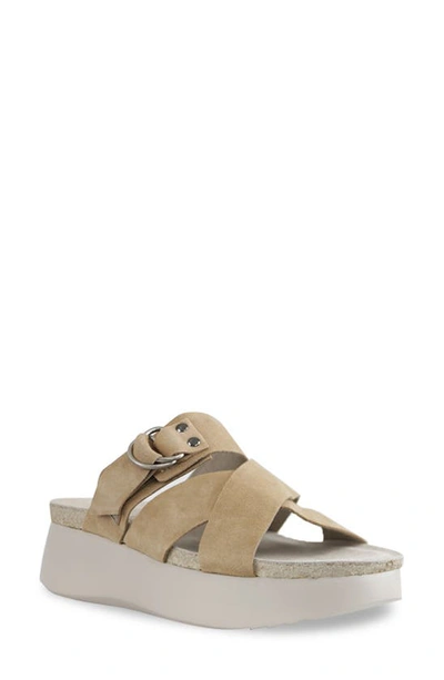 Munro Sofia Platform Sandal In Tan Suede