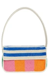 Staud Tommy Beaded Shoulder Bag In Rugby Stripe/silver