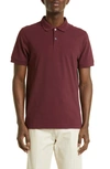 Sunspel Solid Piqué Polo In Vino