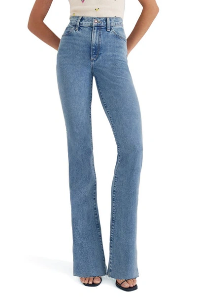 Favorite Daughter The Valentina Raw Hem Super High Waist Bootcut Jeans In Indio