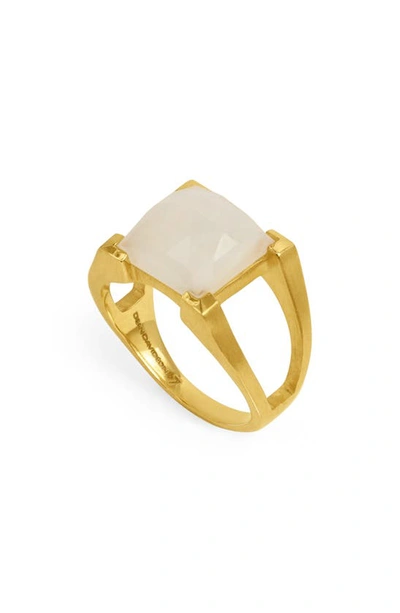 Dean Davidson Mini Plaza Moonstone Ring In Moonstone/ Gold