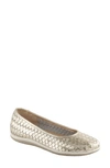 David Tate Dazzle Woven Ballet Flat In Silver