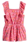 Tucker + Tate Kids' Print Romper In Pink Magenta Loopy Dots