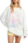 Billabong Ride In Cotton Blend Graphic Sweatshirt In Salt Crystal 2