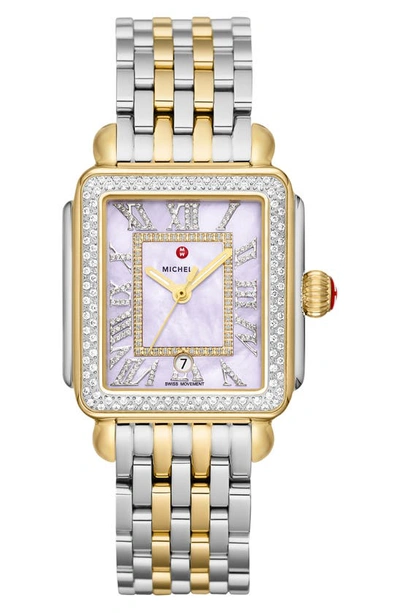 Michele Deco Madison Diamond Bracelet Watch, 33mm In Two-tone