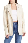 Good American Better Than Leather Faux Leather Blazer In Bone