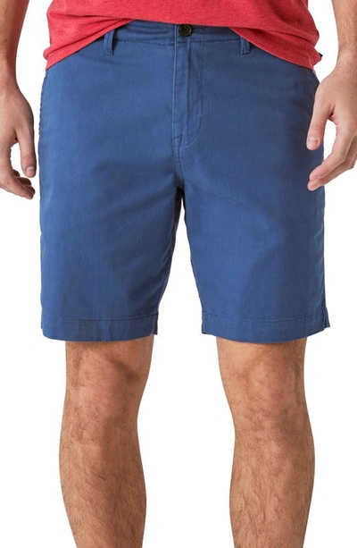 Lucky Brand Stretch Twill Flat Front Shorts In Blue