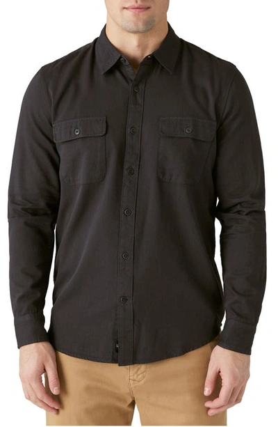 Lucky Brand Lived-in Solid Button-up Shirt In Phantom