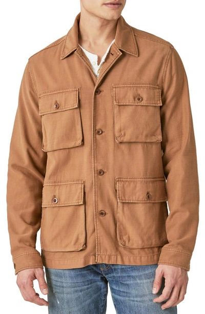 Lucky Brand Slub Military Jacket In Brown