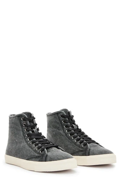 Allsaints Bryce High Top Sneaker In Acid Black