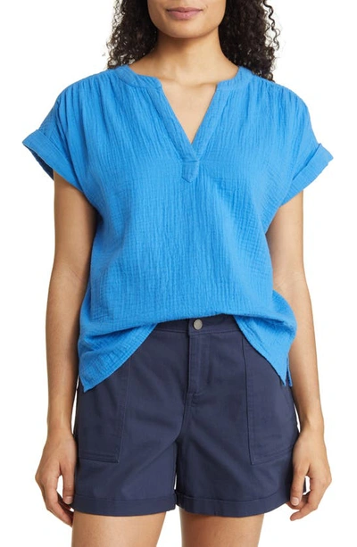 Tommy Bahama Coral Isle Gauze Top In Palace Blue