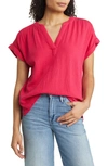 Tommy Bahama Coral Isle Gauze Top In Pink