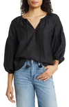 Tommy Bahama Agua Amara Cotton & Silk Blouse In Black