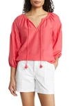 Tommy Bahama Agua Amara Cotton & Silk Blouse In Teaberry
