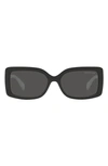 Michael Kors Corfu 56mm Rectangular Sunglasses In Black White