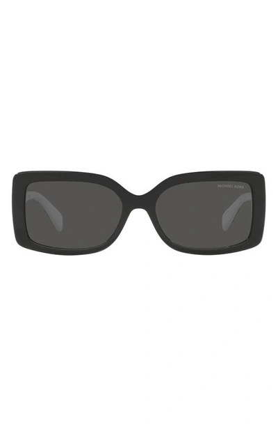 Michael Kors Corfu 56mm Rectangular Sunglasses In Black White