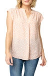 Gibsonlook Kotch Floral Print Blouse In Blush Abstract Dot