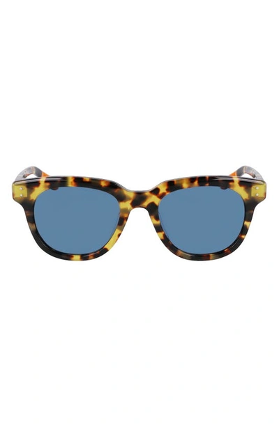 Shinola Monster 51mm Round Sunglasses In Tortoise/blue Solid