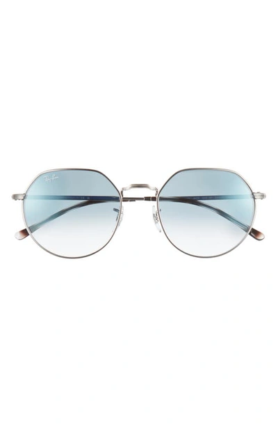 Ray Ban Jack 55mm Irregular Sunglasses In Silver